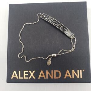 925 Silver Bracelet Disney Enamel Alex & Ani "Find Your Place In The Universe"